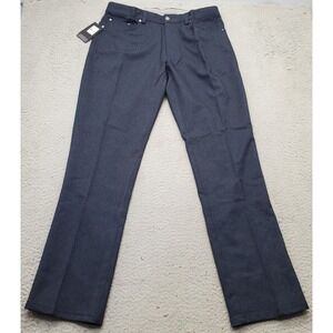 Greg Norman Golf Performance Pants Men 32/32 Navy Stretch Straight Leg Black Tab